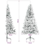 vidaXL Umelý vianočný stromček 150 cm PVC a oceľ Zelená a biela – Obrázok 8