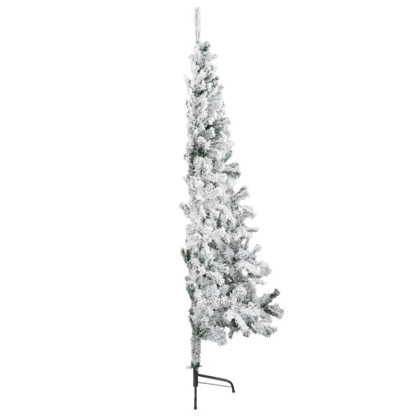 vidaXL Umelý vianočný stromček 210 cm PVC a oceľ Zelená a biela – Obrázok 4