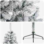vidaXL Umelý vianočný stromček 210 cm PVC a oceľ Zelená a biela – Obrázok 5