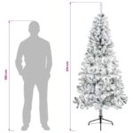 vidaXL Umelý vianočný stromček 210 cm PVC a oceľ Zelená a biela – Obrázok 9