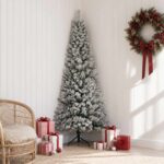vidaXL Umelý vianočný stromček 120 cm PVC a oceľ Zelená a biela