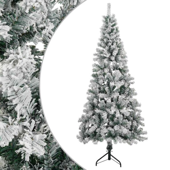 vidaXL Umelý vianočný stromček 120 cm PVC a oceľ Zelená a biela – Obrázok 2