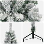 vidaXL Umelý vianočný stromček 150 cm PVC a oceľ Zelená a biela – Obrázok 5