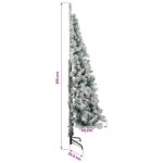 vidaXL Umelý vianočný stromček 210 cm PVC a oceľ Zelená a biela – Obrázok 8