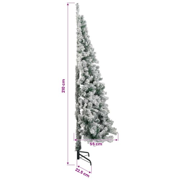vidaXL Umelý vianočný stromček 210 cm PVC a oceľ Zelená a biela – Obrázok 8