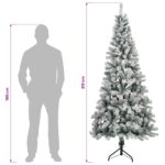 vidaXL Umelý vianočný stromček 210 cm PVC a oceľ Zelená a biela – Obrázok 9