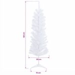 vidaXL Umelý chudý vianočný strom 120 cm PVC a oceľ Biela – Obrázok 7