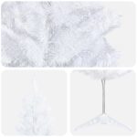 vidaXL Umelý chudý vianočný strom 150 cm PVC a oceľ Biela – Obrázok 3