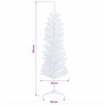 vidaXL Umelý chudý vianočný strom 150 cm PVC a oceľ Biela – Obrázok 6