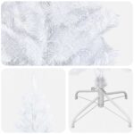 vidaXL Umelý chudý vianočný strom 180 cm PVC a oceľ Biela – Obrázok 4