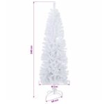 vidaXL Umelý chudý vianočný strom 240 cm PVC a oceľ Biela – Obrázok 7