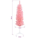 vidaXL Umelý chudý vianočný strom 150 cm PVC a oceľ Ružová – Obrázok 7