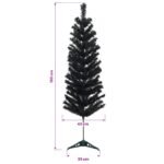 vidaXL Umelý chudý vianočný strom 150 cm PVC a oceľ Čierna – Obrázok 7