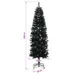 vidaXL Umelý chudý vianočný strom 240 cm PVC a oceľ Čierna – Obrázok 7