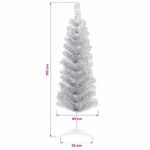 vidaXL Umelý chudý vianočný strom 150 cm PVC a oceľ Strieborná – Obrázok 7
