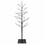 vidaXL Vianočná mikro breza Čierna 120 cm Oceľ 279 LED – Obrázok 2