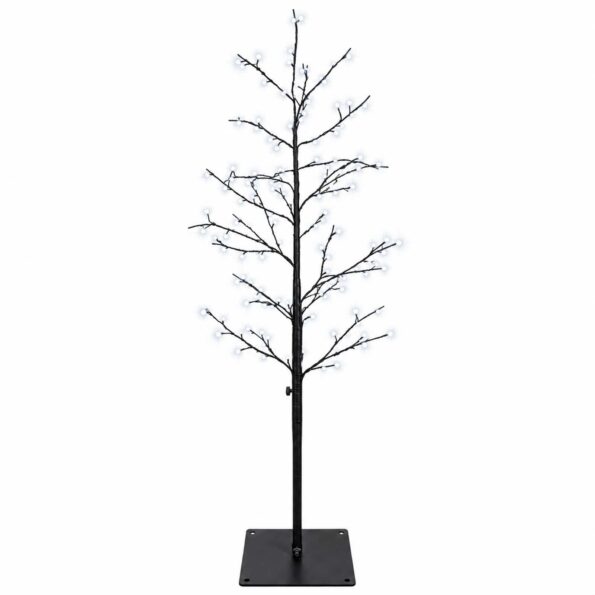 vidaXL Vianočná mikro breza Čierna 120 cm Oceľ 279 LED – Obrázok 2