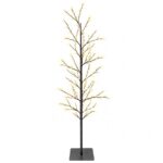 vidaXL Vianočná mikro breza Čierna 150 cm Oceľ 360 LED – Obrázok 2