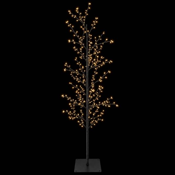 vidaXL Vianočná mikro breza Čierna 150 cm Oceľ 360 LED – Obrázok 4