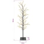 vidaXL Vianočná mikro breza Čierna 150 cm Oceľ 360 LED – Obrázok 7