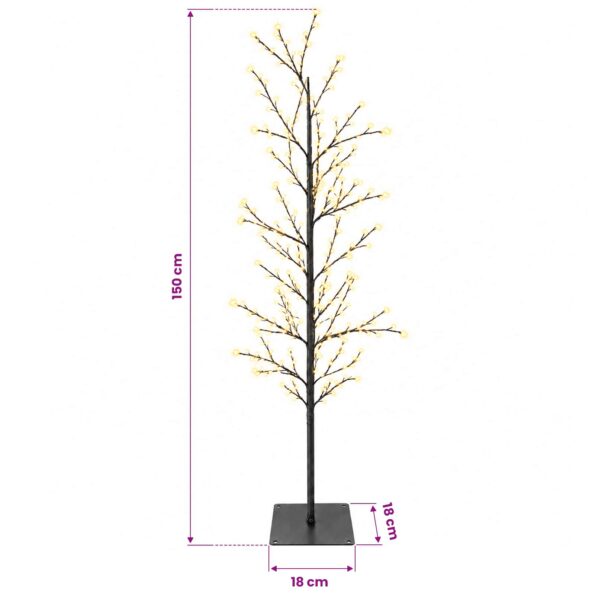 vidaXL Vianočná mikro breza Čierna 150 cm Oceľ 360 LED – Obrázok 7