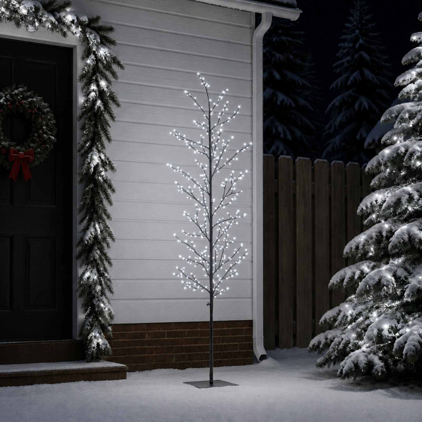 42055290_1.jpg vidaXL Vianočná mikro breza Čierna 180 cm Oceľ 459 LED – Obrázok 1