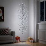vidaXL Vianočná mikro breza Čierna 180 cm Oceľ 459 LED – Obrázok 3