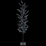 vidaXL Vianočná mikro breza Čierna 180 cm Oceľ 459 LED – Obrázok 4