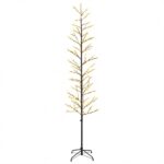 vidaXL Vianočná mikro breza Čierna 240 cm Oceľ 675 LED – Obrázok 2