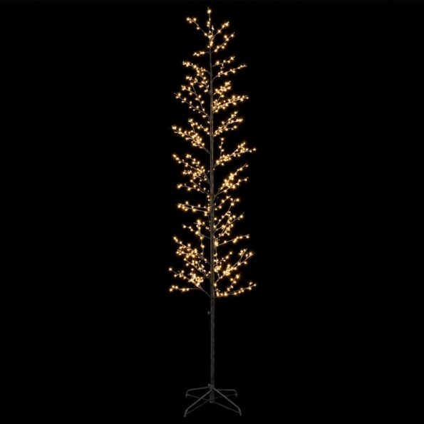 vidaXL Vianočná mikro breza Čierna 240 cm Oceľ 675 LED – Obrázok 4