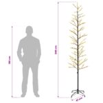 vidaXL Vianočná mikro breza Čierna 240 cm Oceľ 675 LED – Obrázok 7