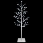 vidaXL Vianočná mikro breza Biela 120 cm Oceľ 279 LED – Obrázok 4