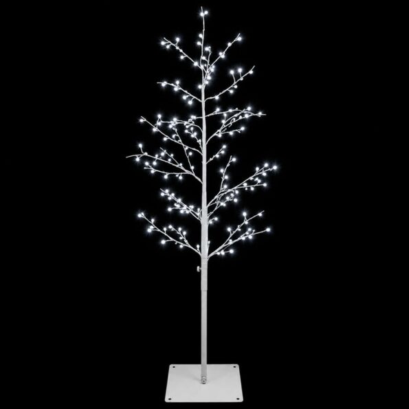 vidaXL Vianočná mikro breza Biela 120 cm Oceľ 279 LED – Obrázok 4