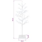 vidaXL Vianočná mikro breza Biela 120 cm Oceľ 279 LED – Obrázok 7