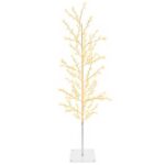 vidaXL Vianočná mikro breza Biela 150 cm Oceľ 360 LED – Obrázok 2