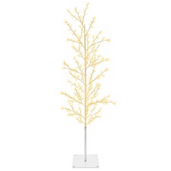 vidaXL Vianočná mikro breza Biela 150 cm Oceľ 360 LED – Obrázok 2