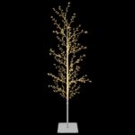 vidaXL Vianočná mikro breza Biela 150 cm Oceľ 360 LED – Obrázok 4