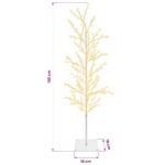 vidaXL Vianočná mikro breza Biela 150 cm Oceľ 360 LED – Obrázok 7