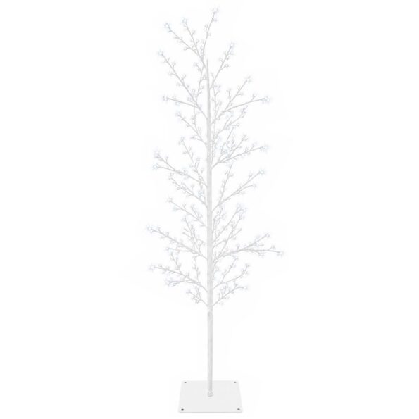 vidaXL Vianočná mikro breza Biela 150 cm Oceľ 360 LED – Obrázok 2