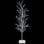 vidaXL Vianočná mikro breza Biela 150 cm Oceľ 360 LED – Obrázok 4