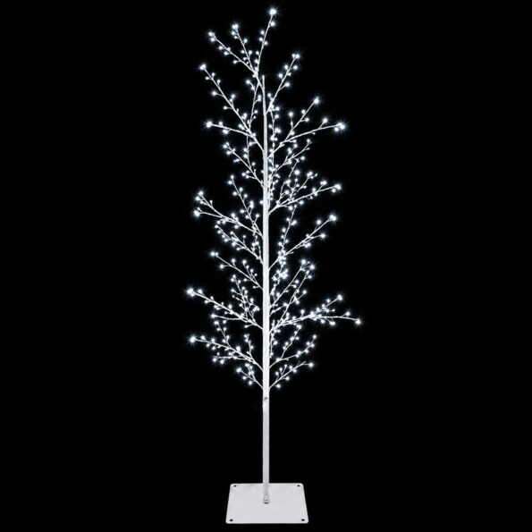 vidaXL Vianočná mikro breza Biela 150 cm Oceľ 360 LED – Obrázok 4