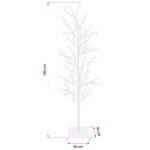 vidaXL Vianočná mikro breza Biela 150 cm Oceľ 360 LED – Obrázok 7