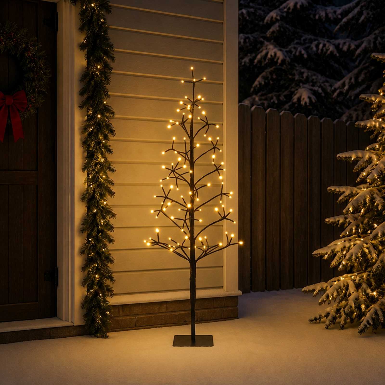 42055305_1.jpg vidaXL LED vianočný stromček Čierna 18 x 18 x 120 cm Oceľ 140 LED – Obrázok 1