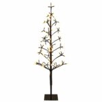 vidaXL LED vianočný stromček Čierna 18 x 18 x 120 cm Oceľ 140 LED – Obrázok 2