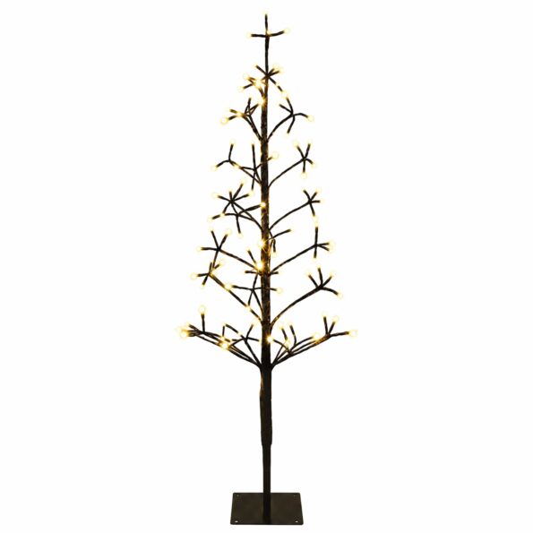 vidaXL LED vianočný stromček Čierna 18 x 18 x 120 cm Oceľ 140 LED – Obrázok 2