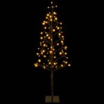 vidaXL LED vianočný stromček Čierna 18 x 18 x 120 cm Oceľ 140 LED – Obrázok 4