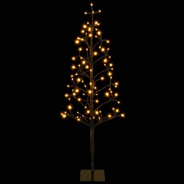 vidaXL LED vianočný stromček Čierna 18 x 18 x 120 cm Oceľ 140 LED – Obrázok 4