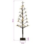 vidaXL LED vianočný stromček Čierna 18 x 18 x 120 cm Oceľ 140 LED – Obrázok 7