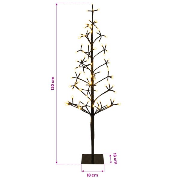 vidaXL LED vianočný stromček Čierna 18 x 18 x 120 cm Oceľ 140 LED – Obrázok 7