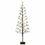 vidaXL LED vianočný stromček Čierna 150 cm Oceľ 164 LED – Obrázok 2